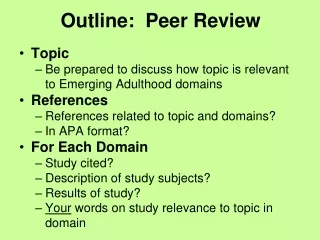 Outline:  Peer Review