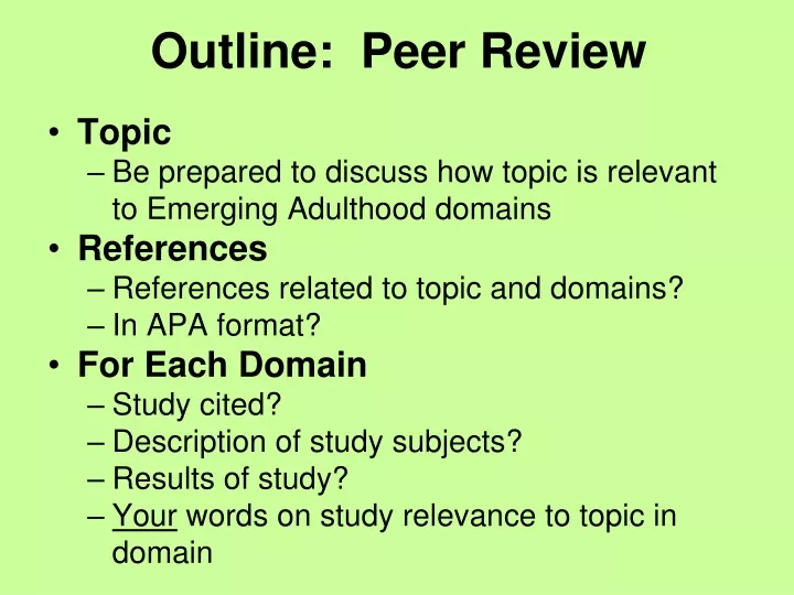 outline peer review
