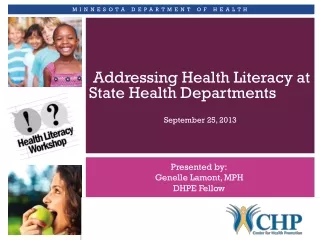 Addressing Health Literacy at State Health Departments