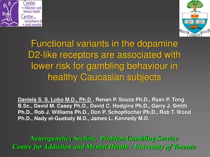 functional variants in the dopamine d2 like