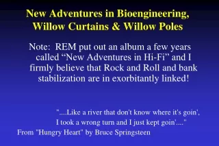 New Adventures in Bioengineering, Willow Curtains &amp; Willow Poles
