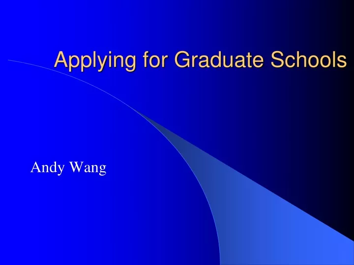 applying for graduate schools