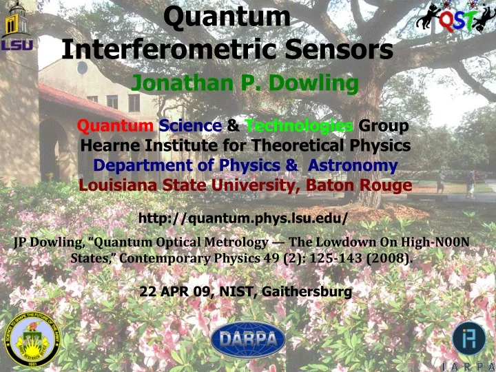 quantum interferometric sensors