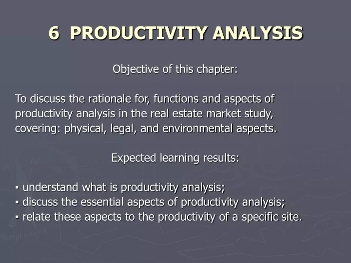 6 productivity analysis