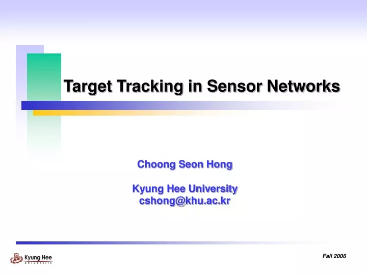 target tracking in sensor networks