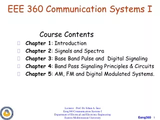 EEE 360 Communication Systems I