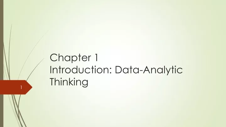 chapter 1 introduction data analytic thinking