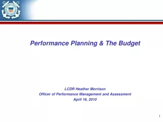 Performance Planning &amp; The Budget LCDR Heather Morrison