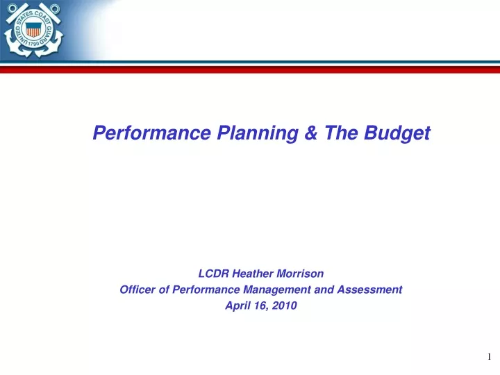 performance planning the budget lcdr heather