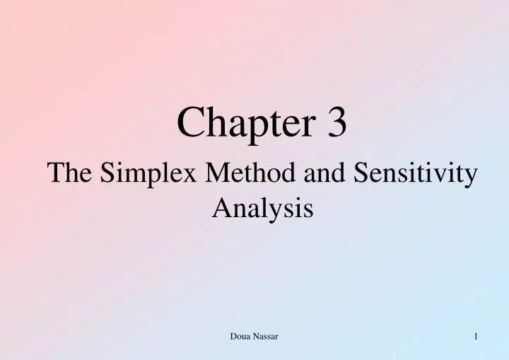 chapter 3 the simplex method and sensitivity analysis