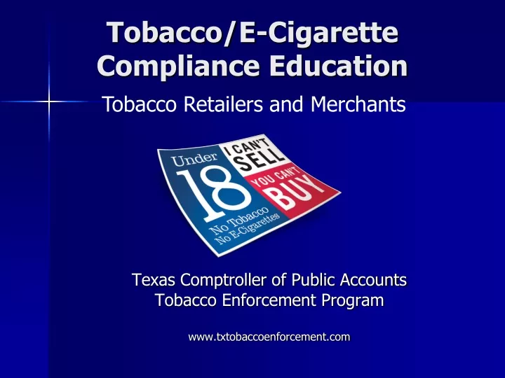 tobacco e cigarette compliance education