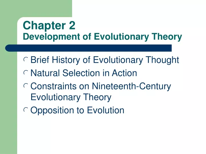 chapter 2 development of evolutionary theory