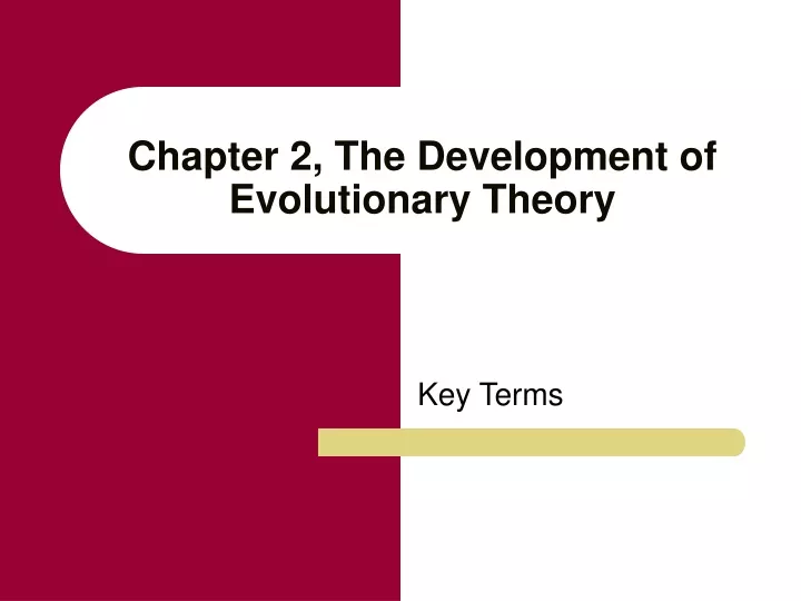chapter 2 the development of evolutionary theory