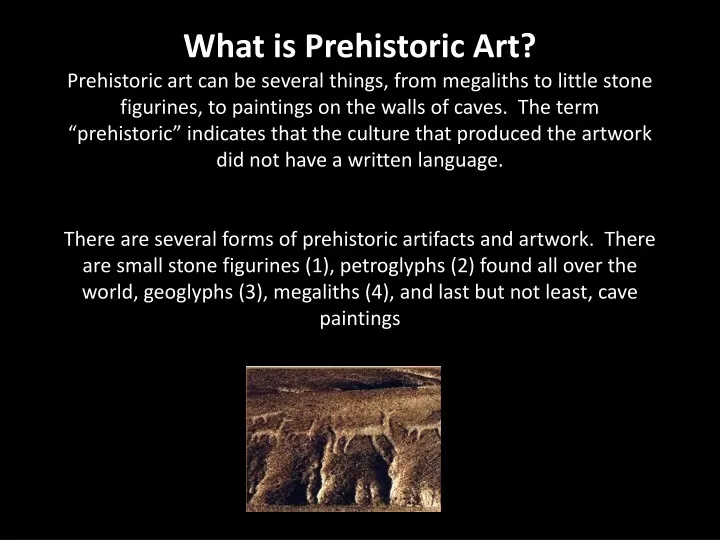 prehistoric art what is prehistoric