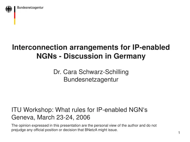 interconnection arrangements for ip enabled ngns