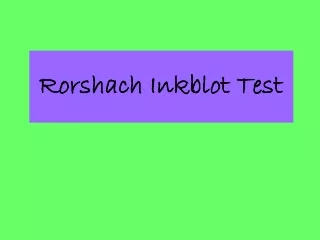 Rorshach Inkblot Test