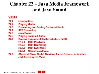 Chapter 22 – Java Media Framework and Java Sound
