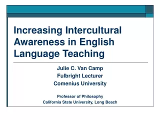 Increasing Intercultural Awareness in English Language Teaching
