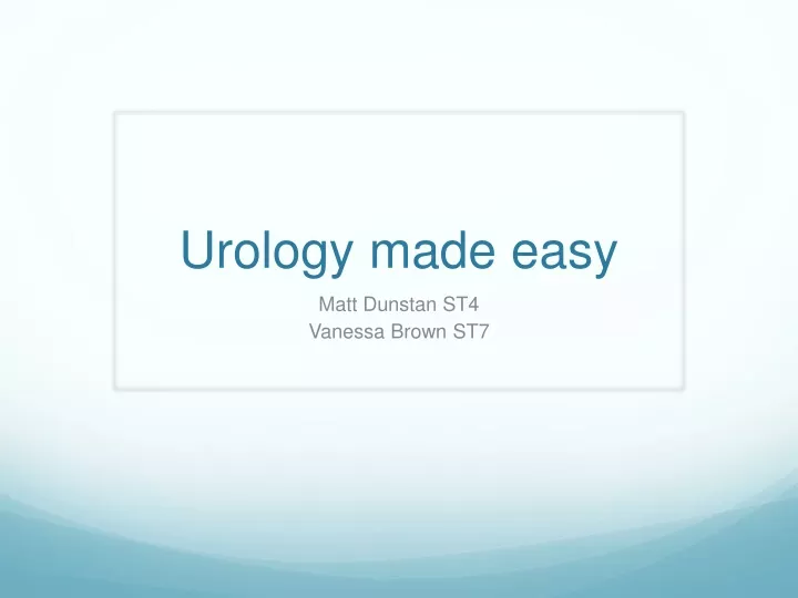 urology made easy