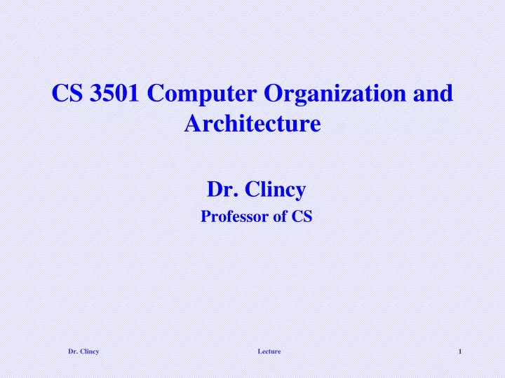cs 3501 computer organization and architecture