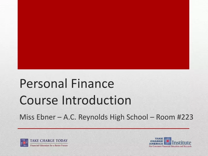 personal finance course introduction