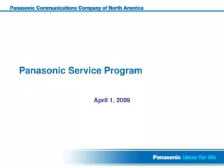Panasonic Service Program