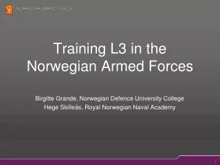 Training L3 in the Norwegian Armed Forces