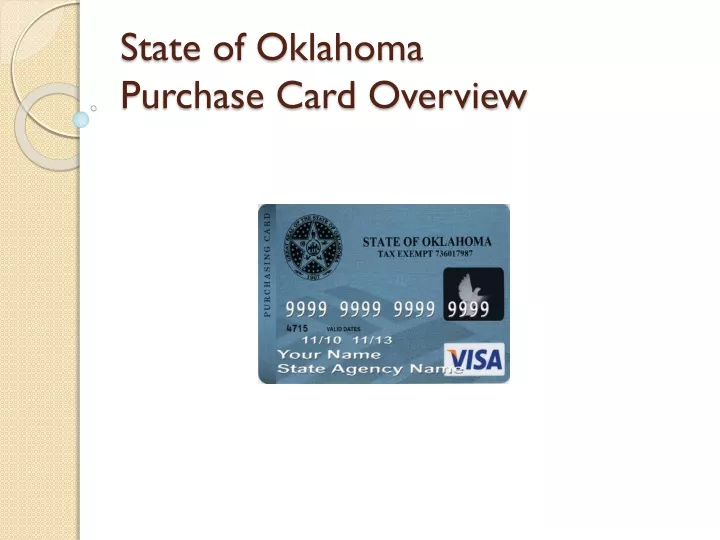 state of oklahoma purchase card overview