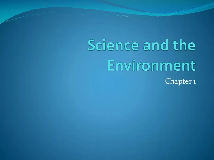science and the environment