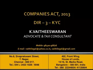 K.VAITHEESWARAN ADVOCATE &amp; TAX CONSULTANT