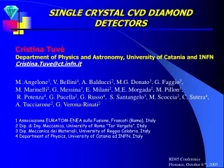 SINGLE CRYSTAL CVD DIAMOND DETECTORS