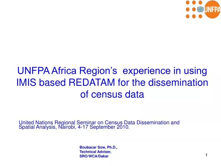 unfpa africa region s experience in using imis based redatam for the dissemination of census data