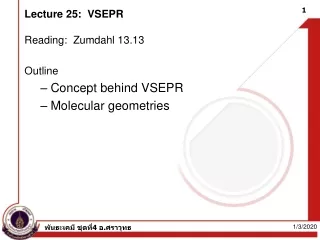 Lecture 25:  VSEPR