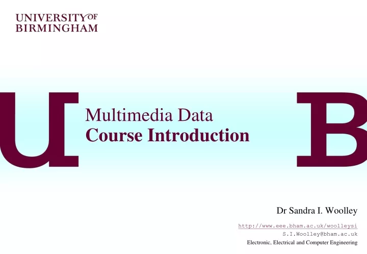 multimedia data course introduction