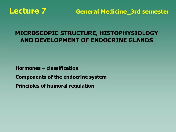 lecture 7 general medicine 3rd semester