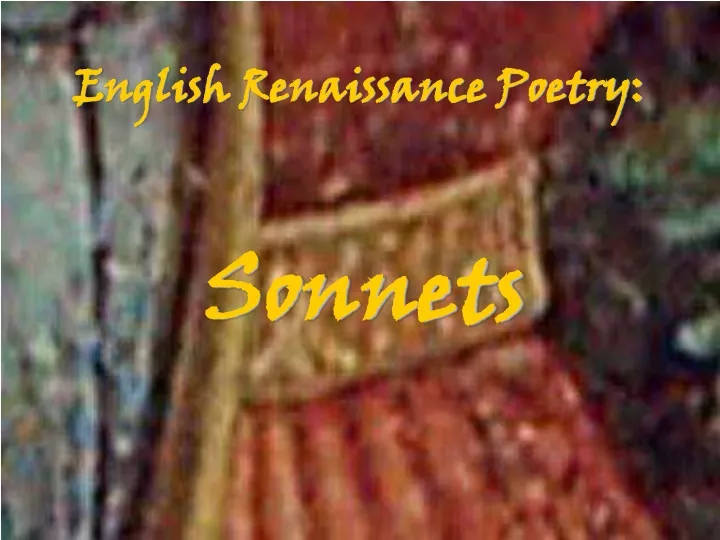 english renaissance poetry