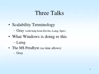 Three Talks
