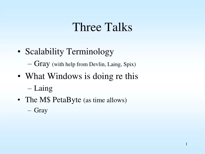 three talks