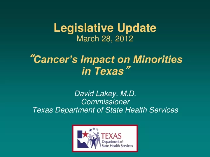 legislative update march 28 2012 cancer s impact