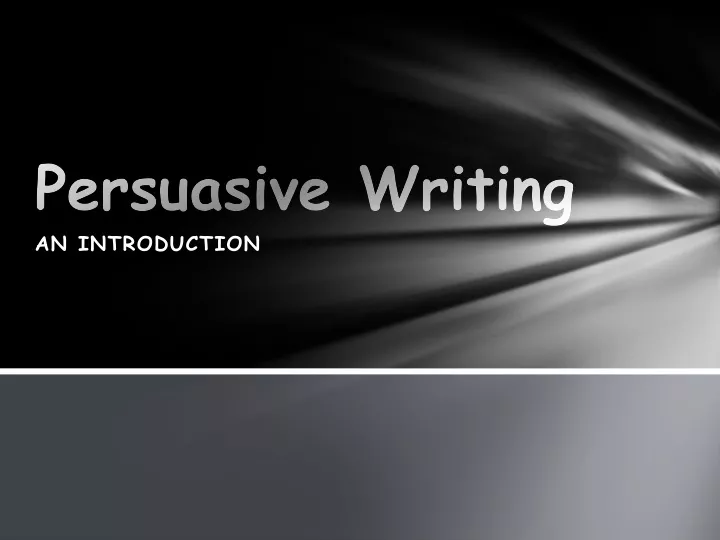 persuasive writing