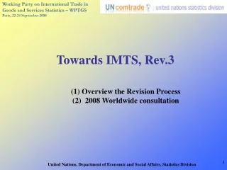 Towards IMTS, Rev.3 (1) Overview the Revision Process (2)  2008 Worldwide consultation
