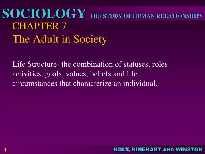 chapter 7 the adult in society life structure