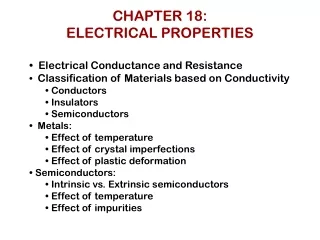 CHAPTER 18: ELECTRICAL PROPERTIES