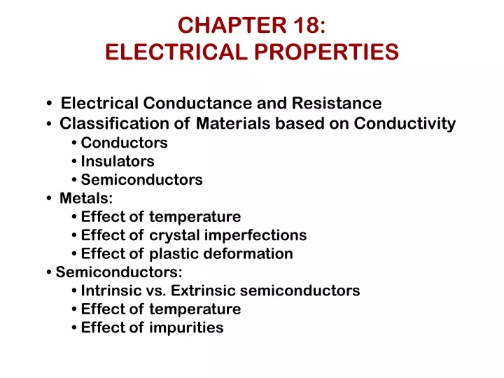 chapter 18 electrical properties