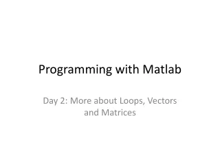 Programming with Matlab