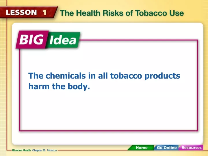 the chemicals in all tobacco products harm