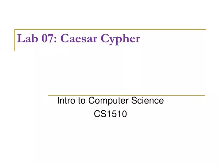 lab 07 caesar cypher