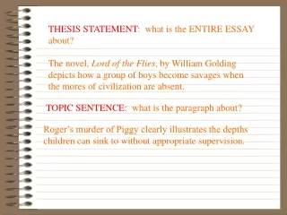 TOPIC SENTENCE :  what is the paragraph about?