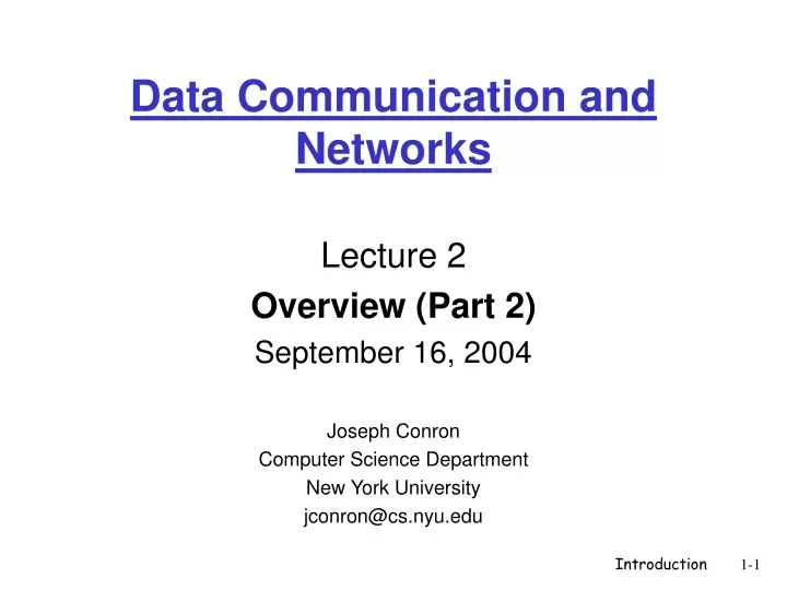 data communication and networks