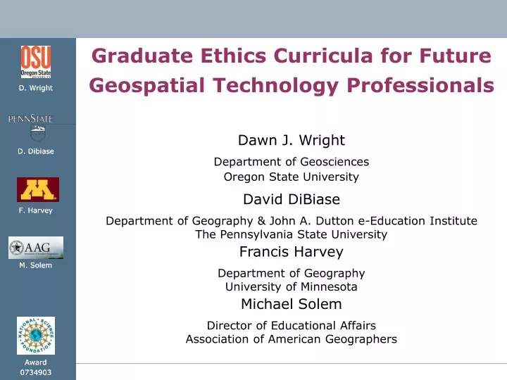 graduate ethics curricula for future geospatial